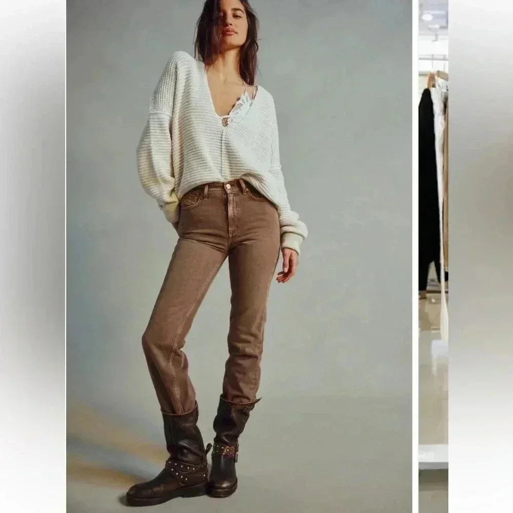 Free People Xena High Rise Straight Jeans 28